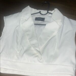 Cider Ivory Sleeveless Blazer Vest